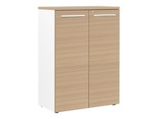 Rangement mi-hauteur YES ! - L80 x H109 x P42 - 2 portes - Façade et dessus chêne
