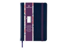 Oberthur Carmen - Notitieboek - genaaid en gebonden - A7 - 100 vellen / 200 pagina's - ivoorkleurig papier - van lijnen voorzien - blauw - synthetisch