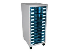 Module de rangement à roulettes 12 tiroirs - anthracite/bleu