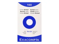 Exacompta - Registratiekaart - 75 x 125 mm - wit - ongekleurd (pak van 100)