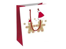 Clairefontaine - Sac cadeau kraft - pain d'épices blanc - 21,5 cm x 10,2 cm x 25,3 cm