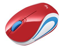 Logitech M187 - Muis - optisch - 3 knoppen - draadloos - 2.4 GHz - USB draadloze ontvanger - rood