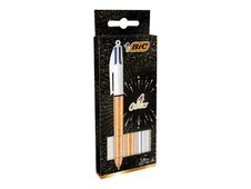 BIC 4 Colours - balpen met 4 kleuren - 4 kleuren (zwart, blauw, groen, rood) (pak van 3)