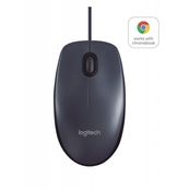 Logitech B100 - Muis - rechts- en linkshandig - optisch - 3 knoppen - met bekabeling - USB - zwart