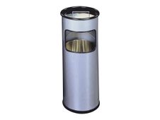 Durable - Corbeille à papier 17L + cendrier sable - argent
