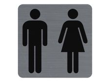 Exacompta teken - unisex toilet - 75 x 75 mm - geborsteld aluminium