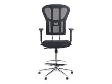 Siège technique TANET - fauteuil haut - hauteur réglable jusqu'à 71 cm - accoudoirs règlable en hauteur - repose-pieds - dossier basculant - noir