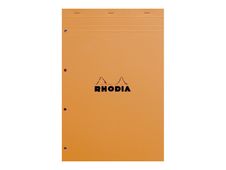 RHODIA Basics A4+ - Notitieblok - geniet - 210 x 318 mm - 80 vellen / 160 pagina's - Seyès - 4 gaten 80x80x80 mm - oranje