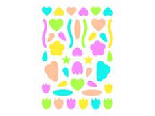 Maildor - 6 feuilles gommettes multiformes - fluo