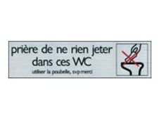 PICKUP Alulook - Teken - do not throw anything to the toilet - 165 x 44 mm