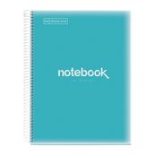 Miquelrius Emotions - Notitieboek - met spiraal gebonden - A4 - 80 vellen / 160 pagina's - van ruiten voorzien - 4 gaten - luchtblauw - polypropyleen (PP)