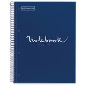Miquelrius Emotions - Notitieboek - met spiraal gebonden - A4 - 80 vellen / 160 pagina's - van ruiten voorzien, van lijnen voorzien, met stippen - 4 gaten - marineblauw - karton bedekt met papier en plastic