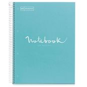 Miquelrius Emotions - Notitieboek - met spiraal gebonden - A4 - 80 vellen / 160 pagina's - van ruiten voorzien, van lijnen voorzien, met stippen - 4 gaten - luchtblauw - karton bedekt met papier en plastic