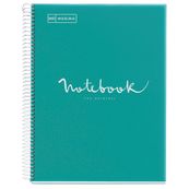 Miquelrius Emotions - Notitieboek - met spiraal gebonden - A4 - 80 vellen / 160 pagina's - van ruiten voorzien - 4 gaten - turquoise - polypropyleen (PP)