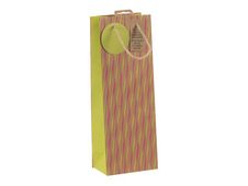 Clairefontaine - Sac cadeau kraft spécial bouteille - néon fluo - 12,7 cm x 9 cm x 35,5 cm