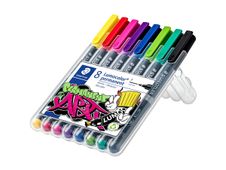 STAEDTLER Lumocolor 318 - Marker - permanent - verschillende kleuren - 0.6 mm - fijn (pak van 8)