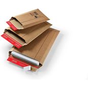 ColomPac CP 010 - Postzak - uitbreidbaar - formaat A4+ - 235 x 340 mm - vierkant - open uiteinde - zelfklevend - scheurbestendig - bruin - pak van 20