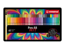 STABILO Pen 68 ARTY - Viltstift - verschillende kleuren - inkt op waterbasis - 1 mm - gemiddeld (pak van 66)