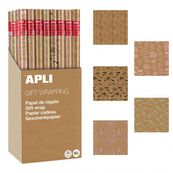 APLI kids Kraft Fun - Emballage cadeau - 70 cm x 2 m - 60 g/m² - variée - papier - 55 rouleau(x)