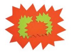 Apli Agipa - Karton - burst - 80 x 120 mm - 10 vellen - fluorescerend geel, fluorescerend oranje - 780 g/m² - karton