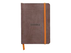 RHODIA Rhodiarama - Notitieboek - bevestigd aan hoes - A6 - 72 vellen / 144 pagina's - van lijnen voorzien - chocolade kaft - kunstleer