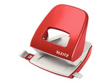 Leitz perforator - 25 vellen - 2 gaten - metaal - rood