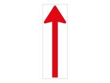 PICKUP teken - pijl - 100 x 300 mm - wit, rood