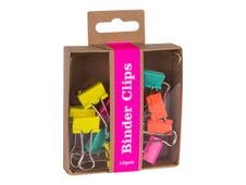 APLI Fluor Collection - terugvouw-clips - fluorescerend geel, fluorescerend oranje, Fuchsia, turkooisblauw