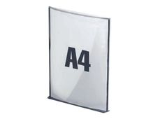 Paperflow Cinatur - Kaarthouder - te bevestigen aan wand, bureaublad, pole-mounted - voor A4 - transparant, aluminum shade