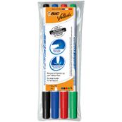 BIC VELLEDA 1721 - Marker - voor whiteboard - zwart, rood, blauw, groen - inkt op alcoholbasis - 1.5 mm - fijn - pak van 4