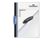 DURABLE SWINGCLIP - Clipmap - A4 - voor 30 vellen - transparant met blauwe clip