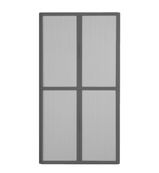 Armoire haute à rideaux EASY OFFICE - 110 x 204 x 41,5 cm - Corps et poignée anthracite - Rideaux gris