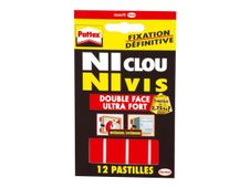 Pattex NI CLOU NI VIS - Monteerplakmiddel - 5 x 1.9 cm - transparant - permanent (pak van 12)