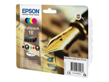 Epson 16 Multipack - 4 - zwart, geel, cyaan, magenta - origineel - blisterverpakking met RF / akoestisch alarm - inktcartridge - voor WorkForce WF-2010, 2510, 2520, 2530, 2540, 2630, 2650, 2660, 2750, 2760