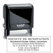 Tampon personnalisé avec 7 lignes de texte - zone d'impression 70 x 25 mm - Trodat Printy 4915