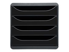 Exacompta BIG-BOX Classic A4+ - Ladekast - 4 lades - zwart, glanzend zwart