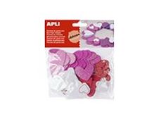APLI kids - Decoratiesticker - wit, rood, roze - ethyleenvinylacetaat (EVA) (pak van 52)