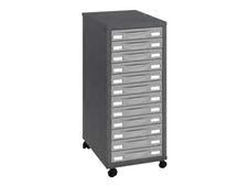 Module de rangement à roulettes 12 tiroirs - anthracite/gris