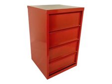 Pierre Henry - Ladekast - 4 lades - staal - rood