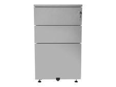 Caisson bout de bureau - 3 tiroirs - 69 x 41,6 x 74,6 cm - aluminium