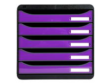 Exacompta BIG-BOX PLUS Classic A4+ - Ladekast - 5 lades - zwart, glanzend paars