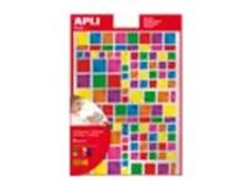 APLI kids - Decoratiesticker - 6 vellen - metallic groen, metallic rood, metallic blauw, metallic roze, oranje metallic, geel metallic, metallic lilac - permanent (pak van 624)
