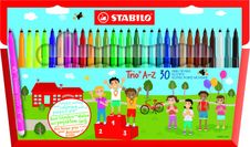 STABILO Trio A-Z - Pen met vezelpunt - niet permanent - verschillende kleuren - 0.7 mm - fijn - pak van 30