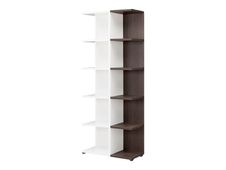 Bibliothèque XENON - L75 x H188 x P36 - Blanc/chêne royal (côtés de finition non compris)