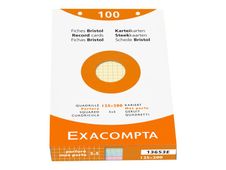 Exacompta - Registratiekaart - 125 x 200 mm - assorti - van ruiten voorzien (pak van 100)