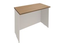 Banque d'accueil LUMINA - sans réhausse - L80 x H75 x P80 cm - Finition chêne clair/blanc
