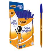 BIC Cristal Fine - Balpen - blauw - 0.8 mm - gemiddeld - pak van 50