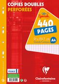 Clairefontaine - Dubbele vellen - A4 - 200 vellen / 400 pagina's - wit - Seyès