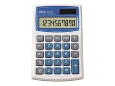 Rexel Ibico 082X - Zakrekenmachine - 10 cijfers - zonnepaneel, batterij - wit, blauw