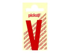 Pickup - Étiquette autocollante - 90 mm - Lettre V - rouge brillant